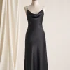 Zara Women's Satin Effect Midi Slip Dress