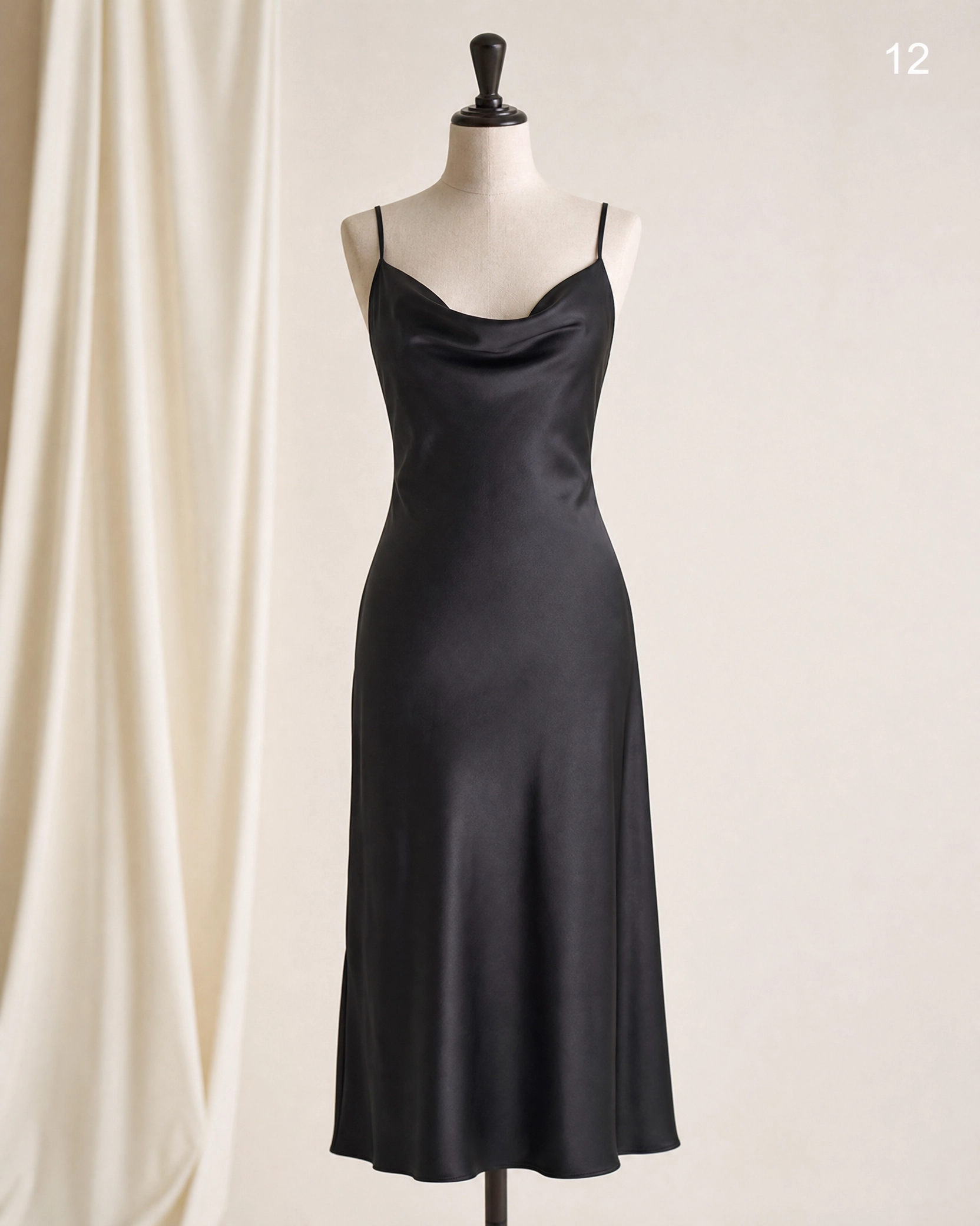 Zara Women's Satin Effect Midi Slip Dress