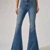 Free People Women's We The Free Raw Hem Flare Jeans