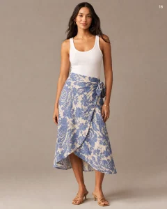 Anthropologie Maeve Women's Wrap Midi Skirt