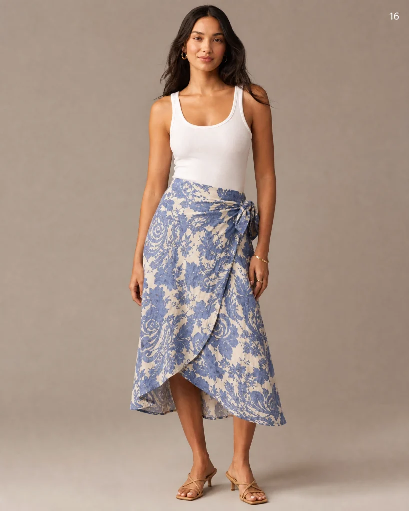 Anthropologie Maeve Women's Wrap Midi Skirt