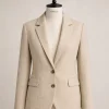 Mango Women's Linen Blazer Beige