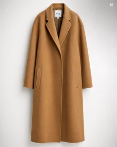 COS Women's Oversized Wool-Blend Coat Camel
