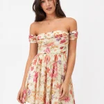ASOS Design Women's Bardot Mini Dress Floral Print