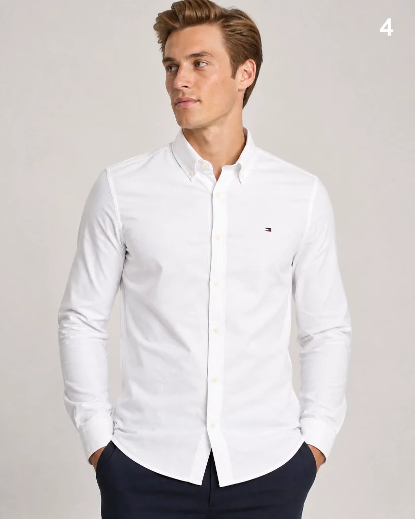 Tommy Hilfiger Men's Slim Fit Oxford Shirt White